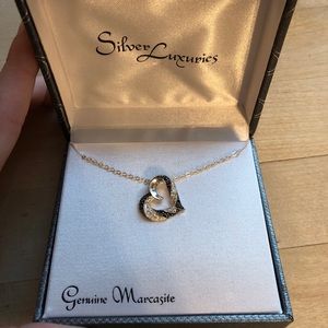 Marcasite heart necklace